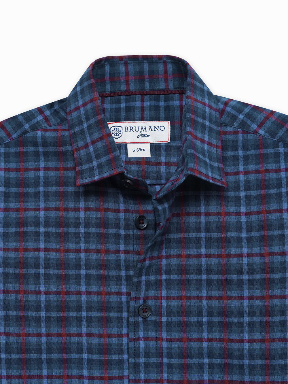 Navy blue tartan plaid checkered casual shirt   junior
