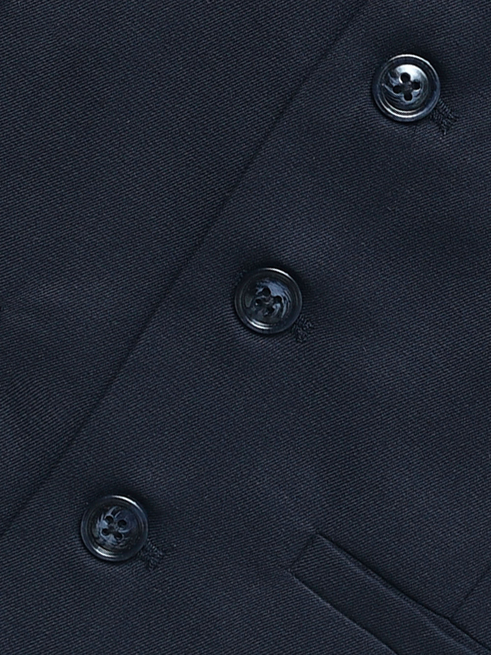 Navy Blue Twill Formal Vest With Bow - Junior