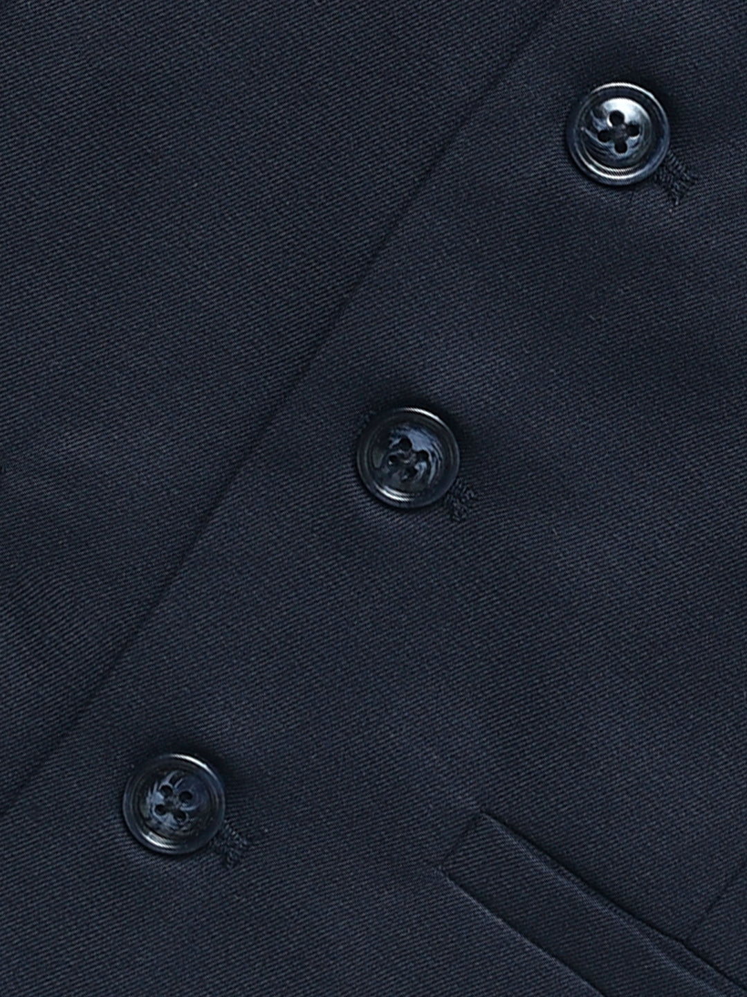 Navy Blue Twill Formal Vest With Bow - Junior