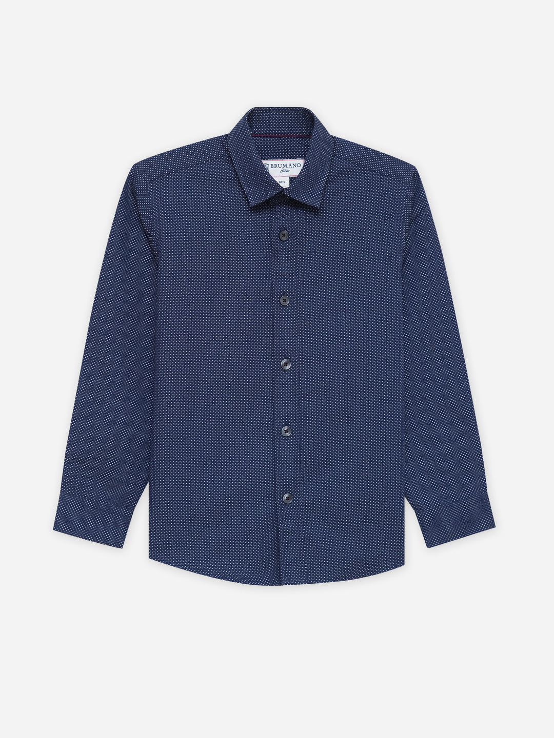 Navy Blue & White Dobby Casual Shirt - Junior