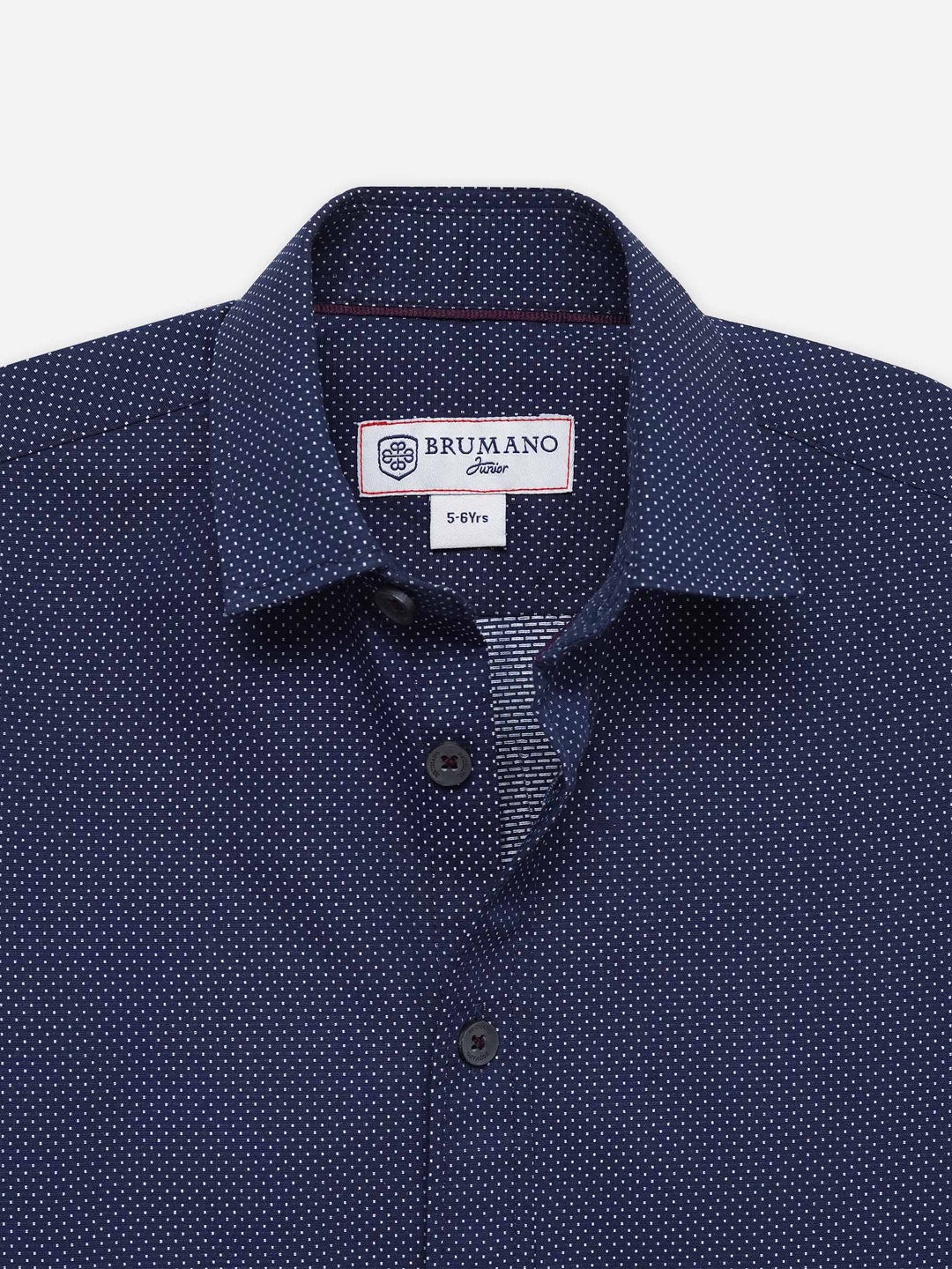 Navy Blue & White Dobby Casual Shirt - Junior