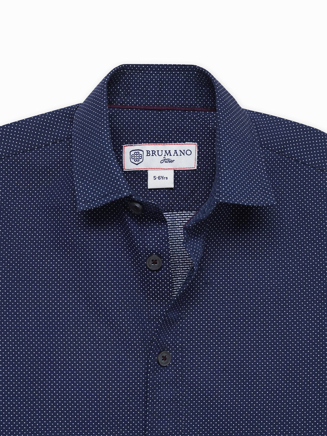 Navy Blue & White Dobby Casual Shirt - Junior