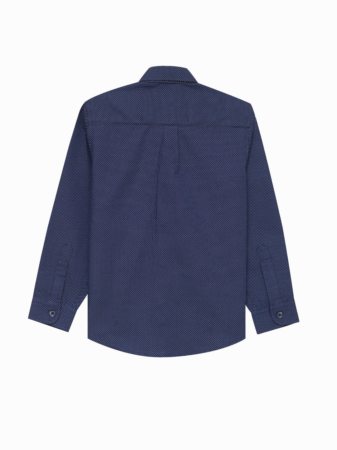 Navy Blue & White Dobby Casual Shirt - Junior