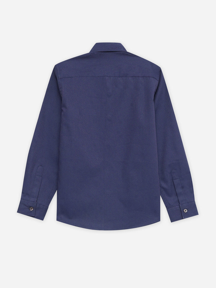 Navy Blue & White Orange Casual Shirt - Junior