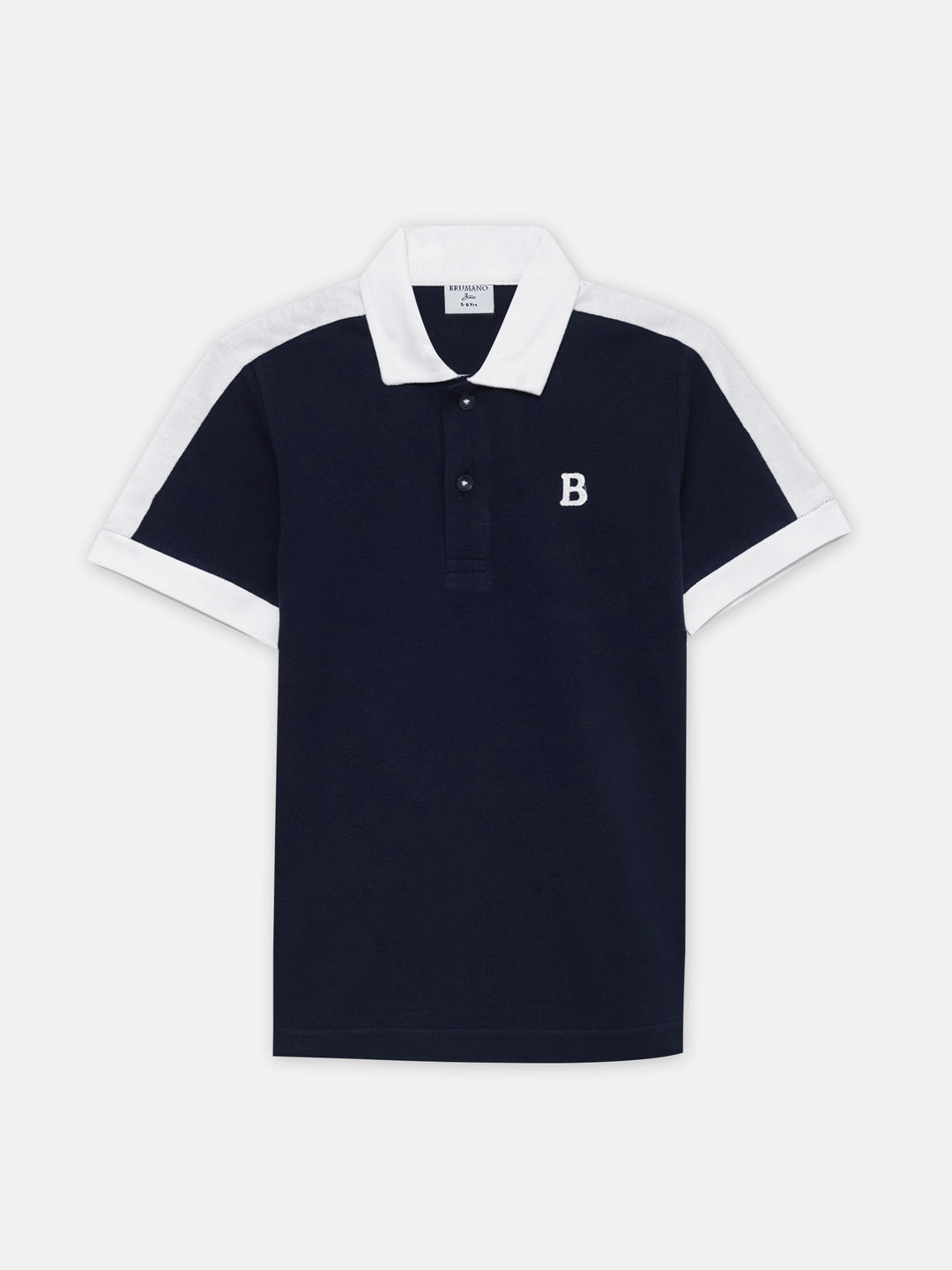 Navy blue & white raglan sleeve polo   junior