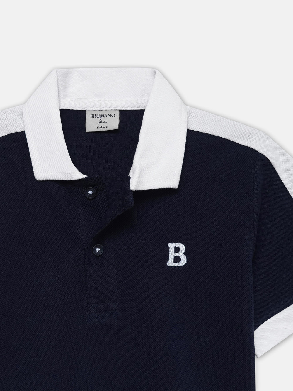 Navy blue & white raglan sleeve polo   junior