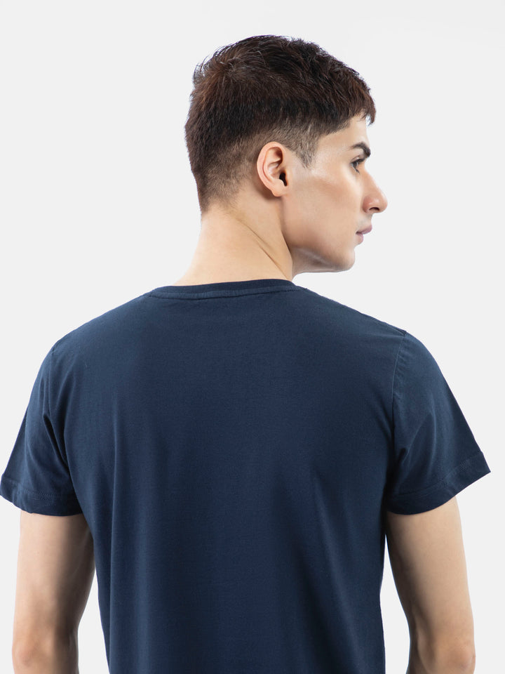 Navy Blue 100% Combed Cotton Crew Neck T-Shirt Brumano Pakistan