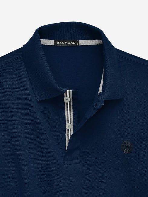 Navy Blue 100% Cotton Basic Polo Brumano Pakistan