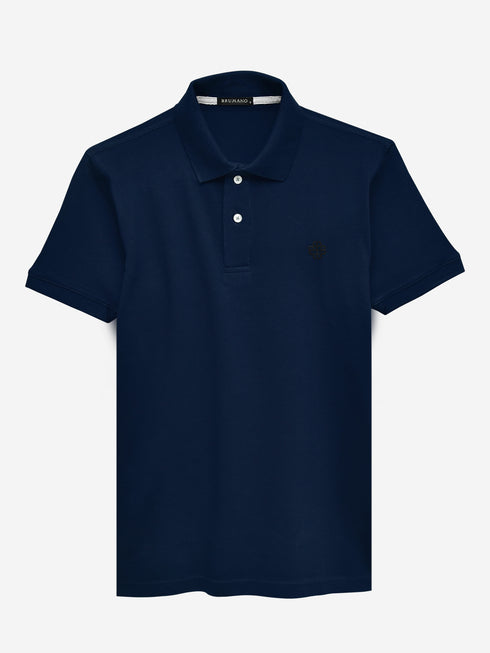 Navy Blue 100% Cotton Basic Polo Brumano Pakistan