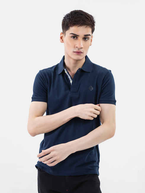 Navy Blue 100% Cotton Basic Polo Brumano Pakistan