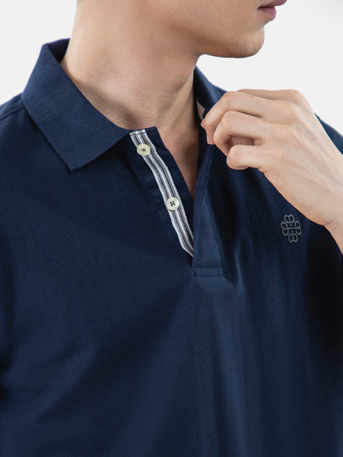 Navy Blue 100% Cotton Basic Polo Brumano Pakistan