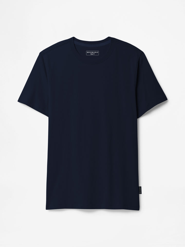 Navy Blue 100% Cotton Basic Tee - Women