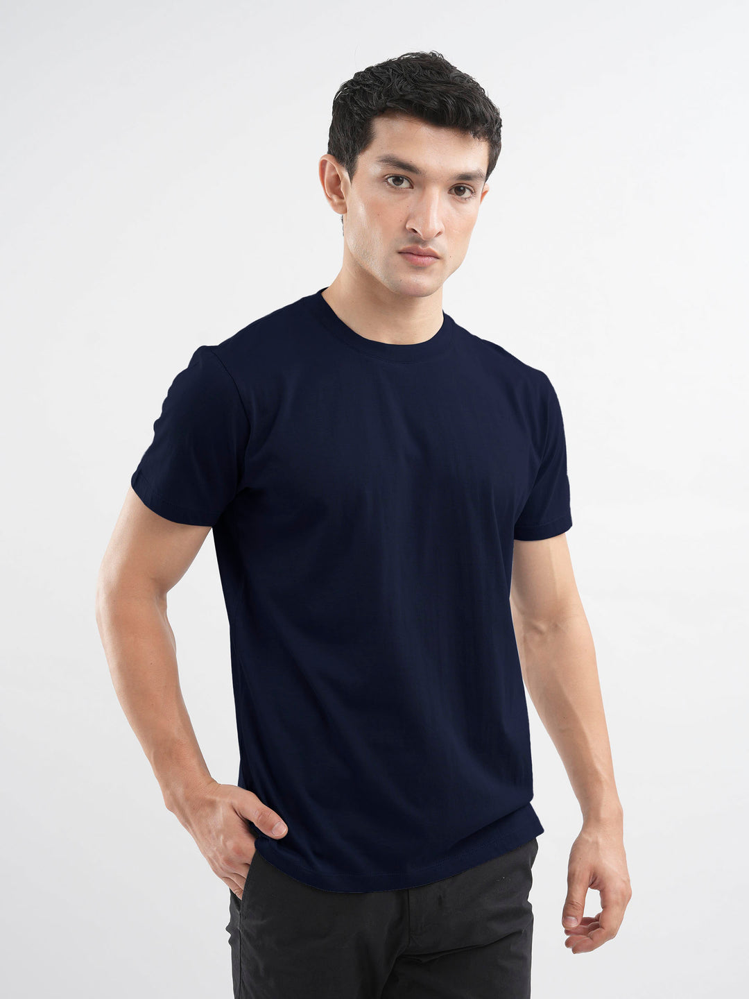 Navyblue100 cottonbasicteebrumanopakistan