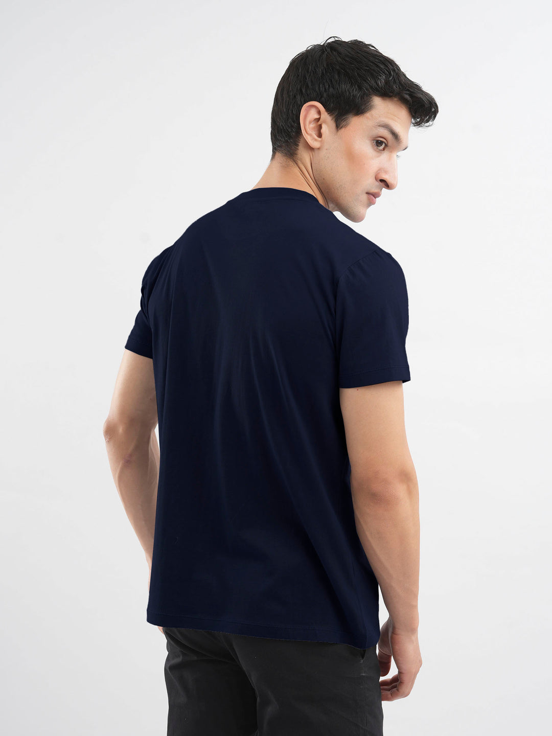 Navy Blue 100% Cotton Basic Tee