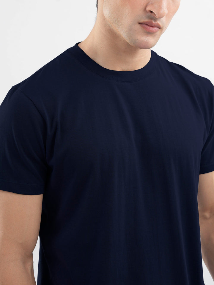 Navy Blue 100% Cotton Basic Tee