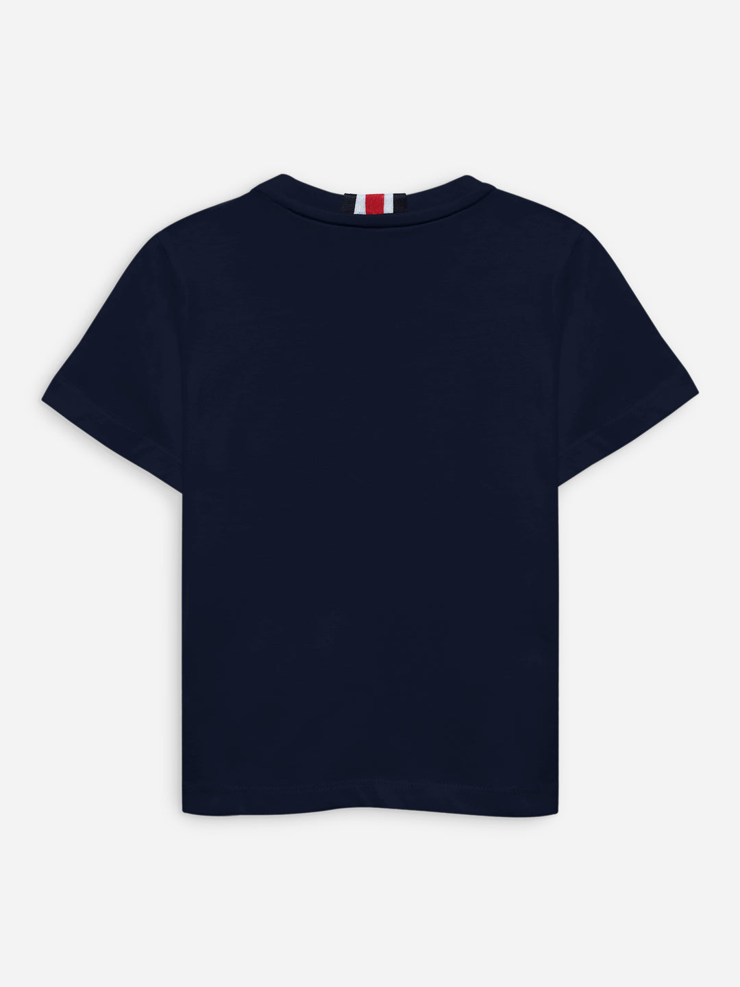 Navy Blue 100% Cotton Casual Tee With Detailing
