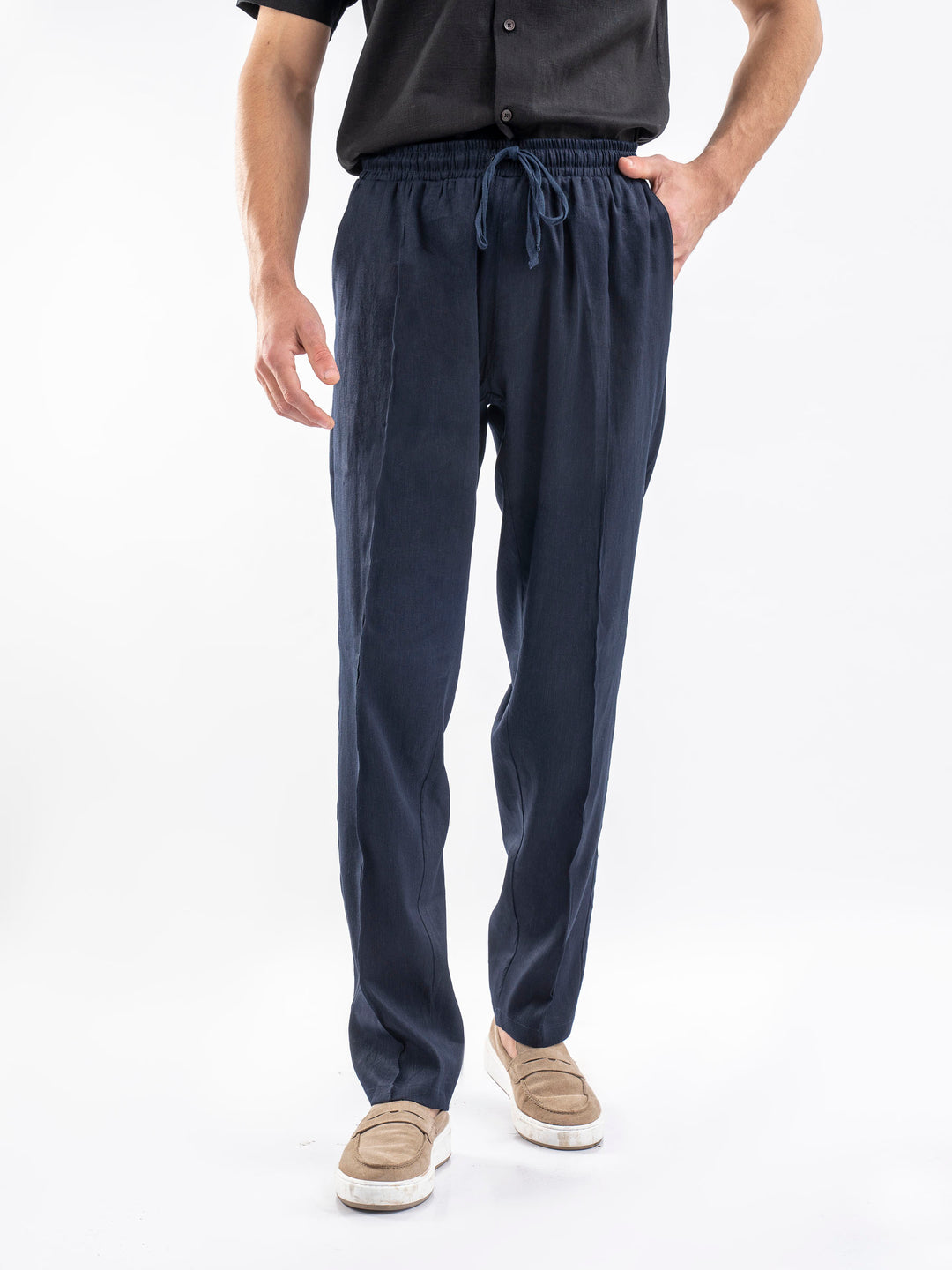 Navyblue100 linenpajamatrouserbrumanopakistan3