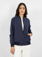 Navy Blue Bomber Jacket - Women