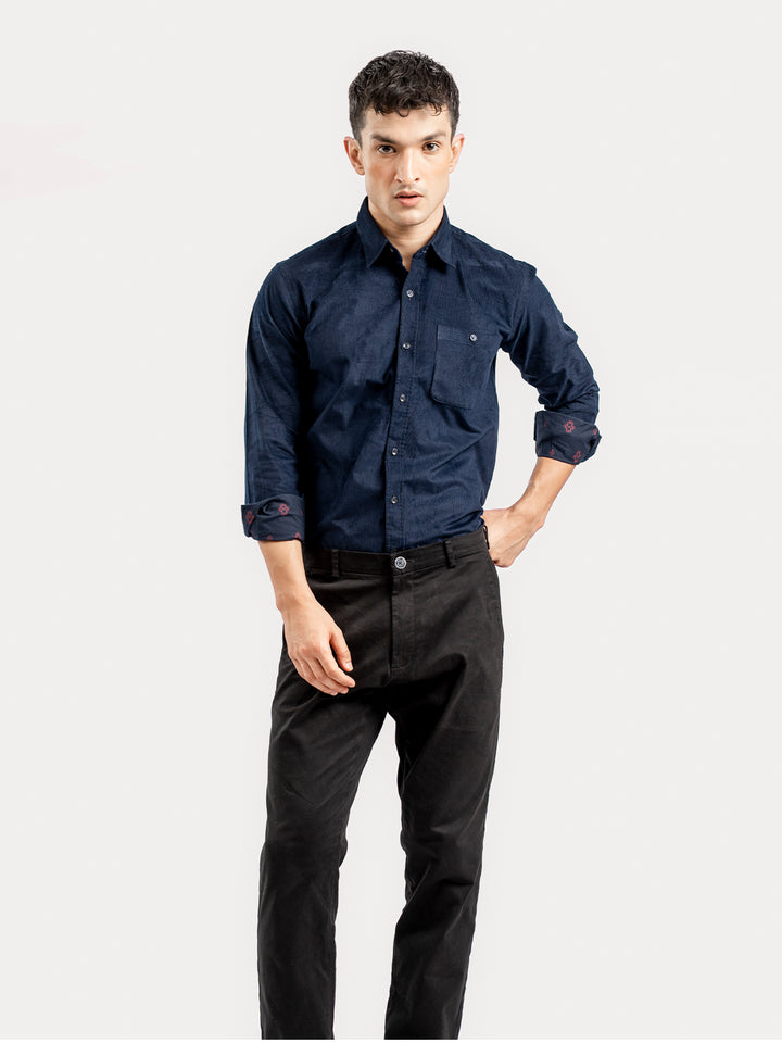 Navy Blue Corduroy Shirt