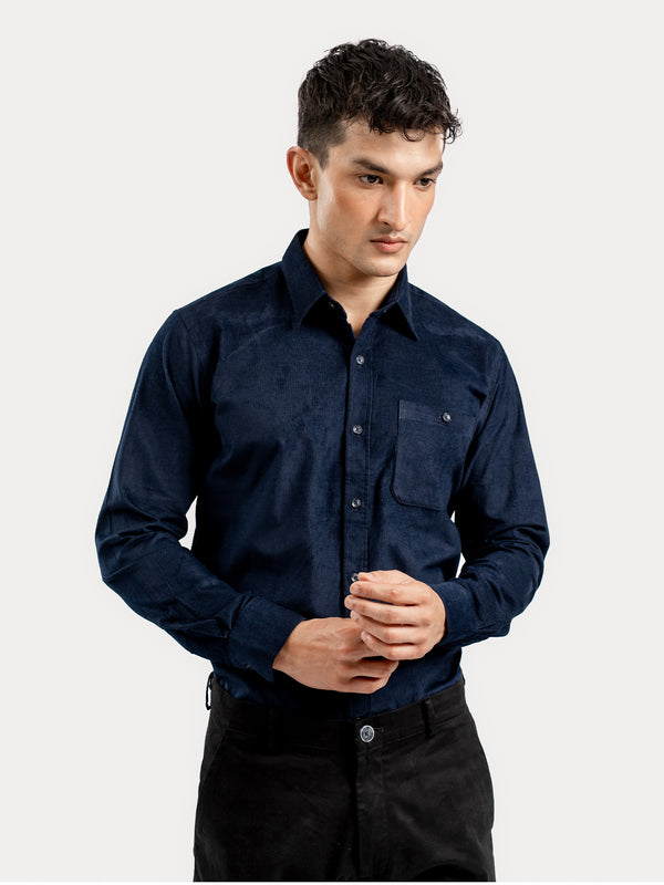 Navy Blue Corduroy Shirt