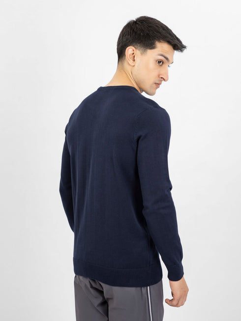 Navy Blue Crew Neck Sweater