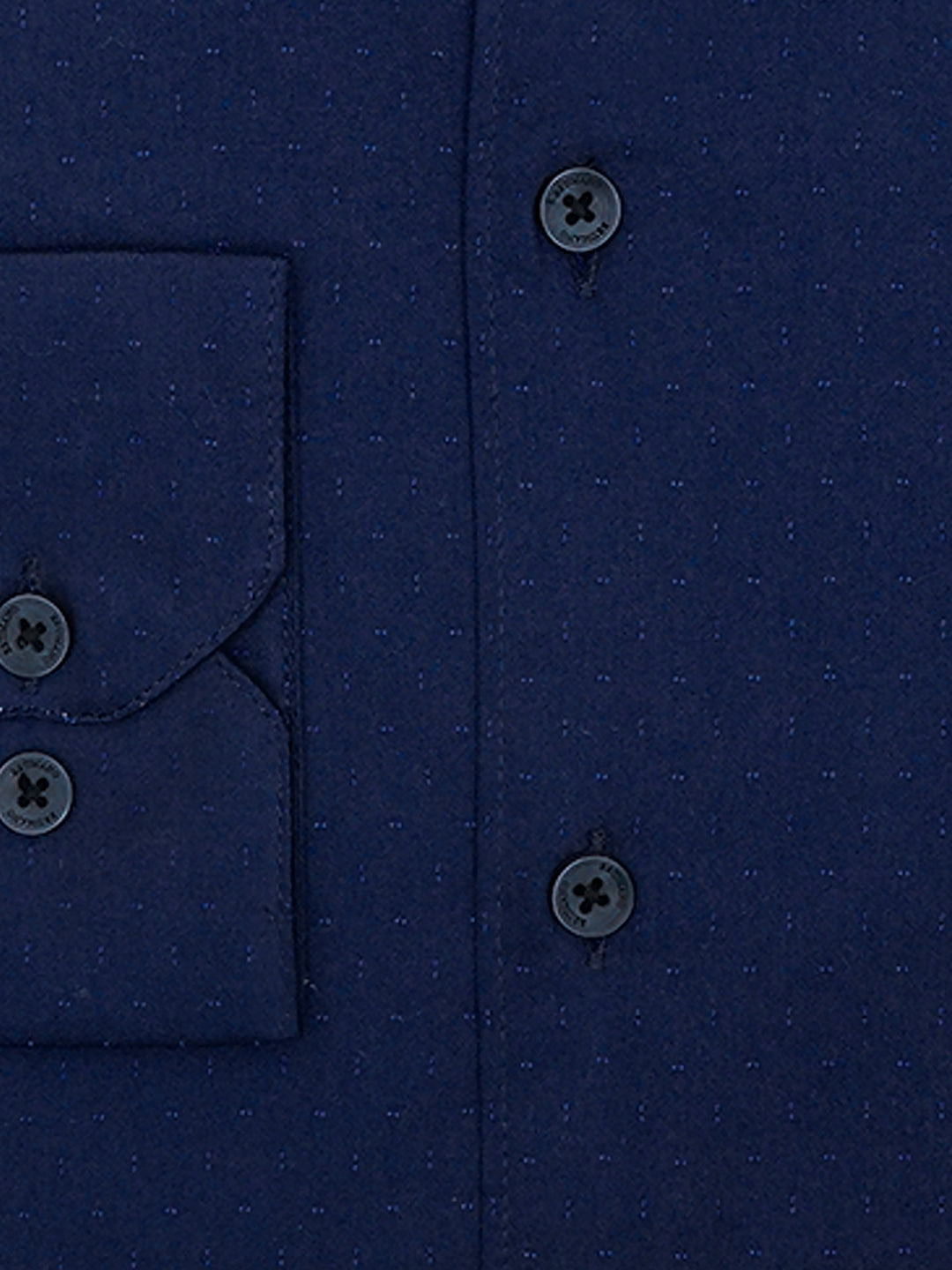 Navy Blue Dobby Structured Shirt - Luxe