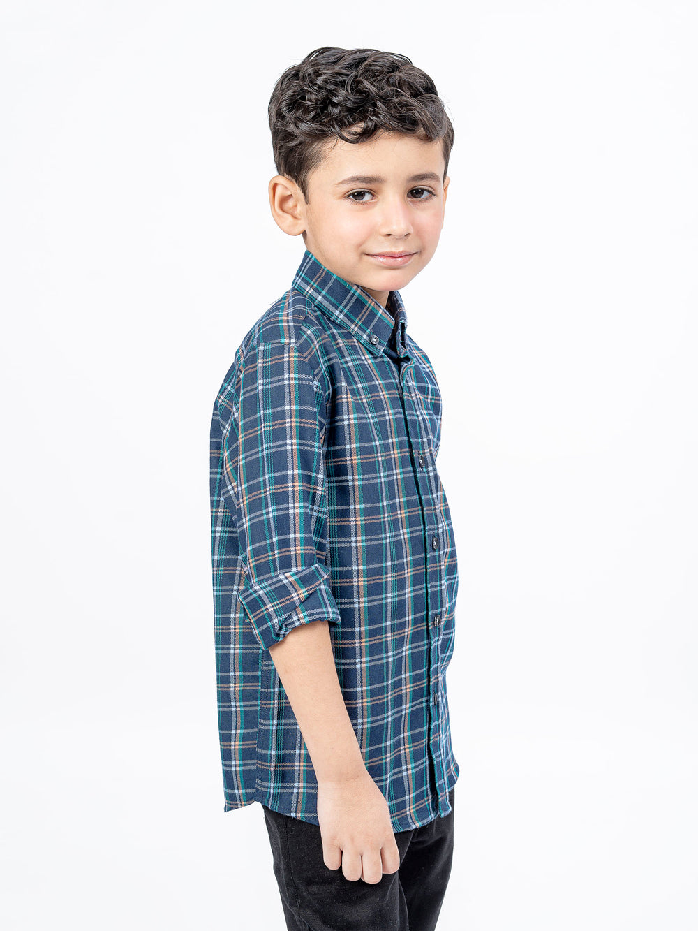 Navyblueflannelcheckeredcasualshirtbrumanopakistan3