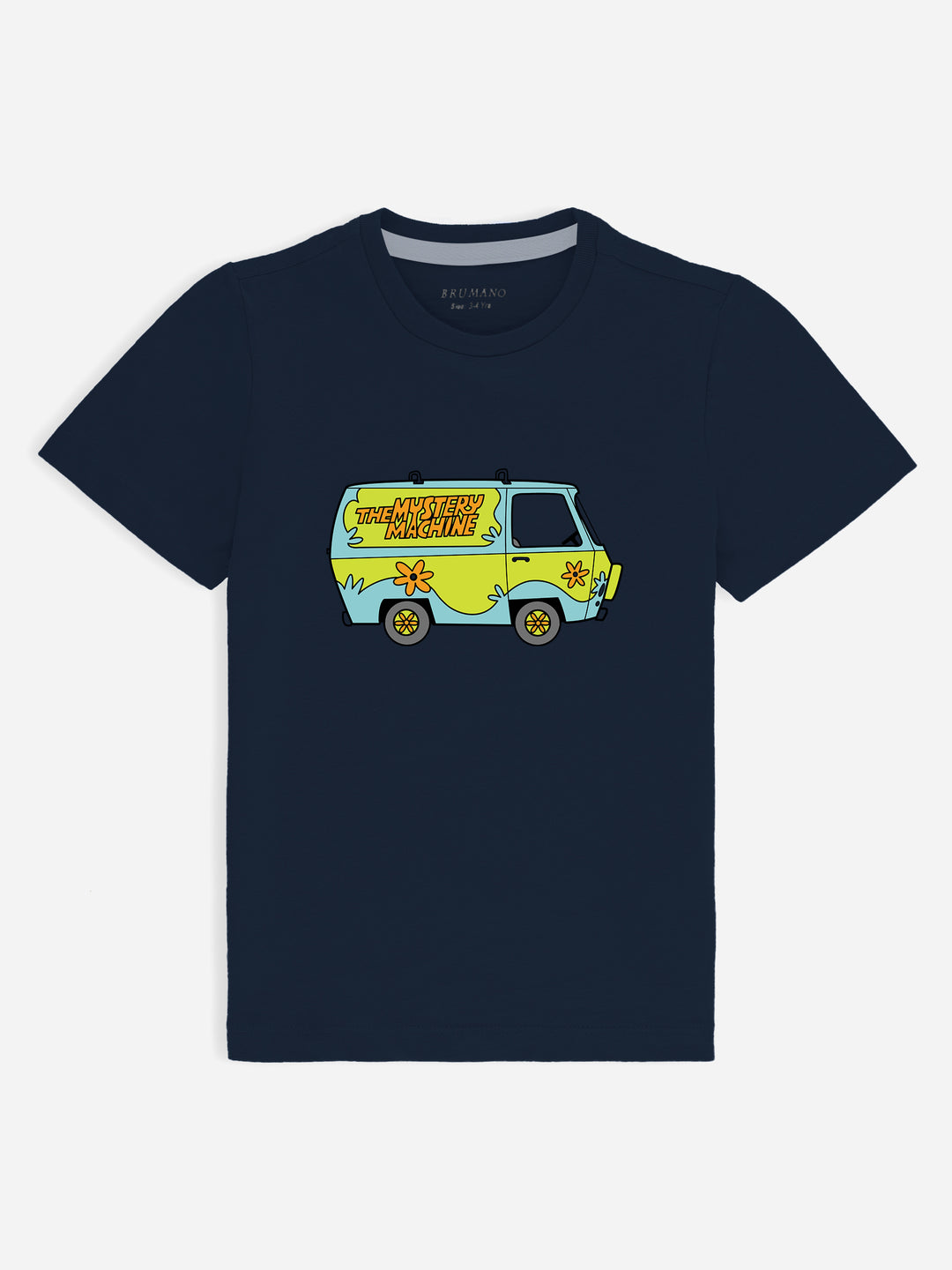 Navy Blue Graphic Printed 'Mystery Machine' Casual Tee Brumano Pakistan