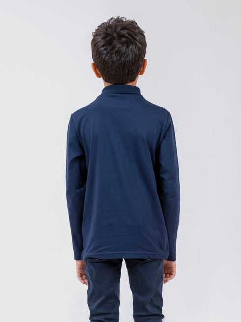 Navy Blue High Neck With Long Sleeves - Unisex Brumano Pakistan