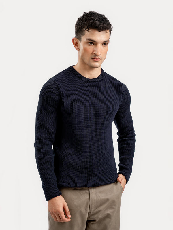 Navy Blue Knitted Jumper