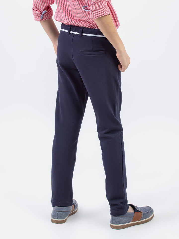 Navy Blue Knitted Trouser With Detailing Brumano Pakistan