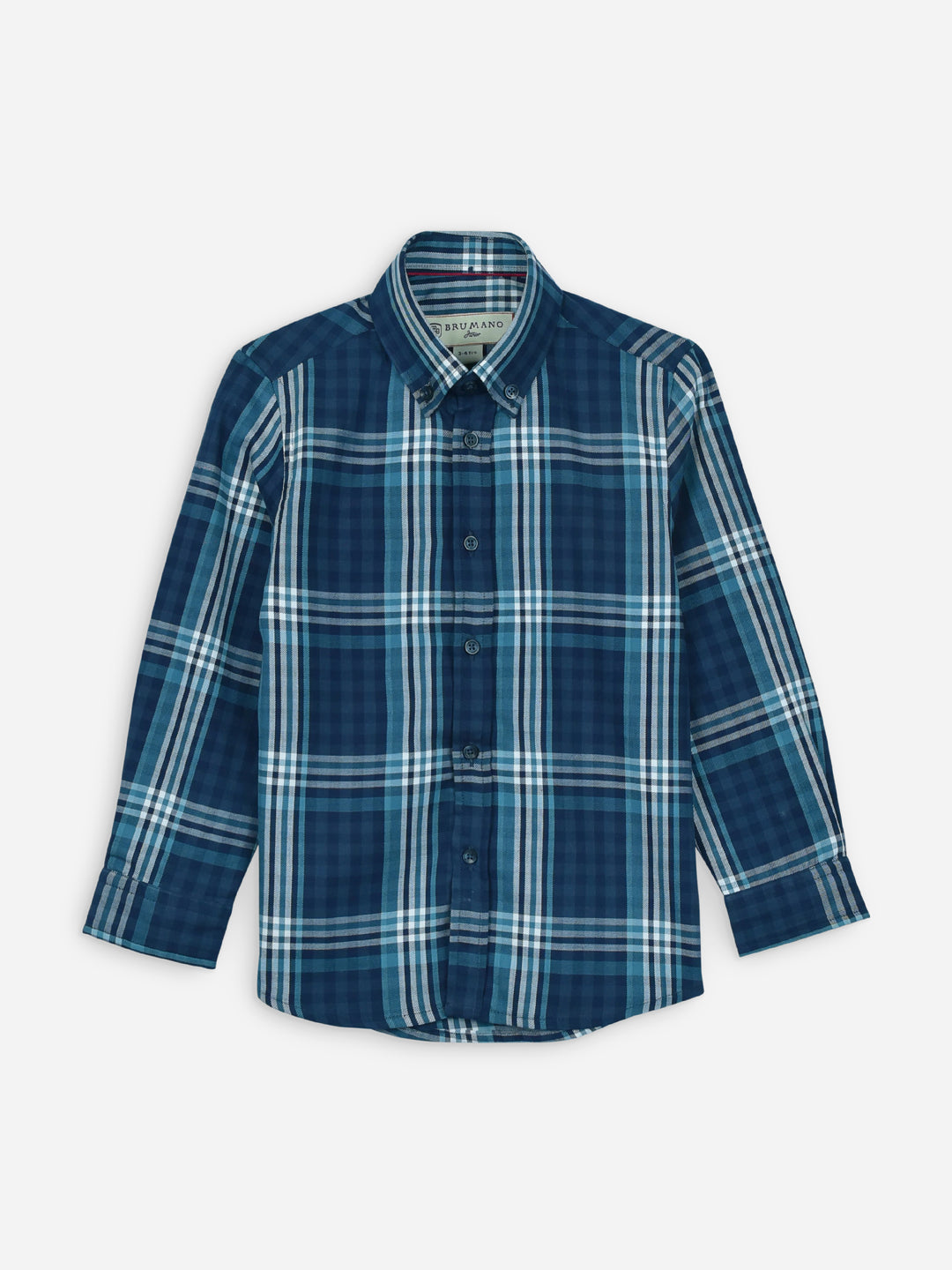Navy Blue Large Checkered Casual Shirt Brumano Pakistan