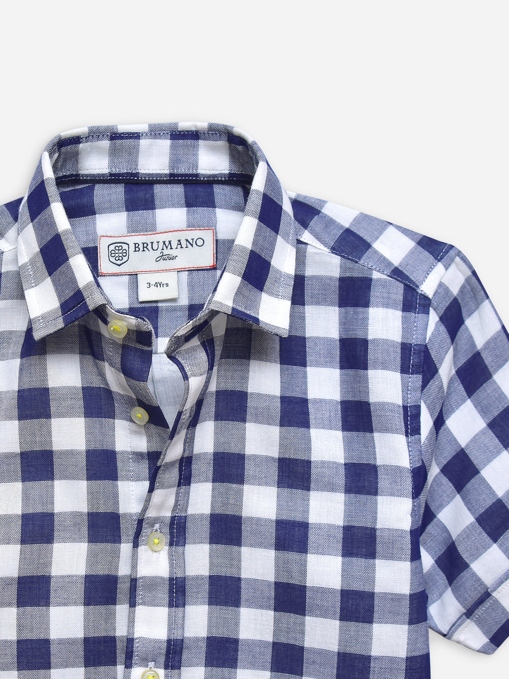 Navy Blue Large Gingham Half Sleeve Casual Shirt