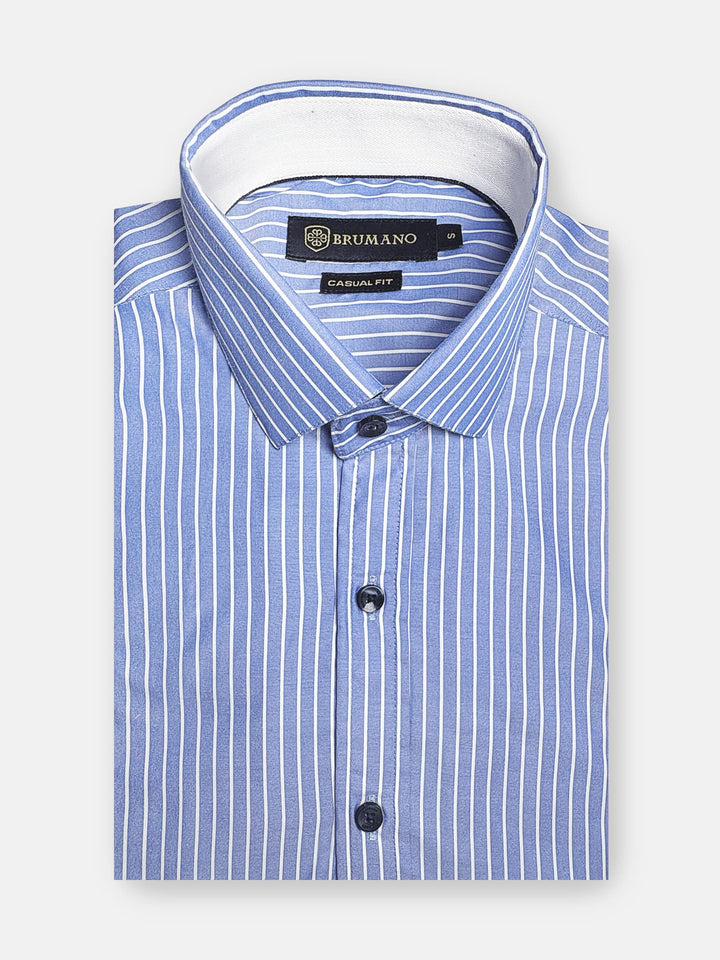 Navy Blue Light Weight Striped Shirt