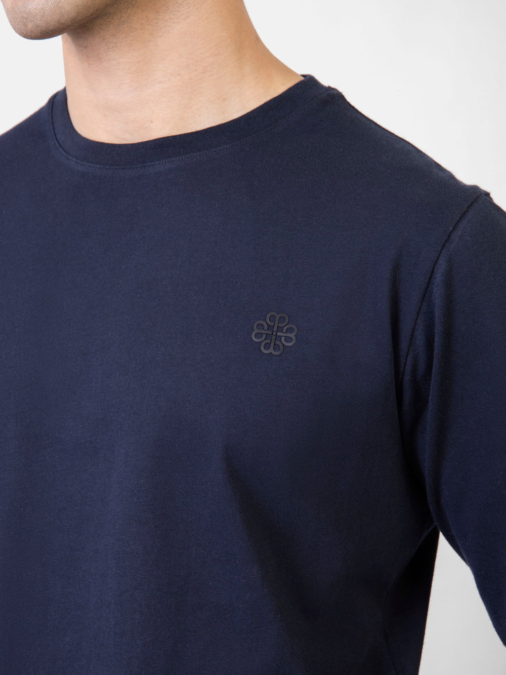 Navy Blue Long Sleeve Crew Neck T-Shirt