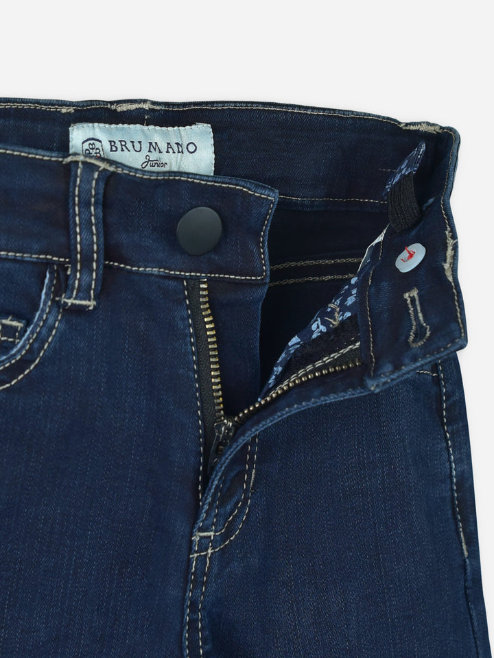 Navy Blue Micro Modal Slimfit Casual Jeans Brumano Pakistan