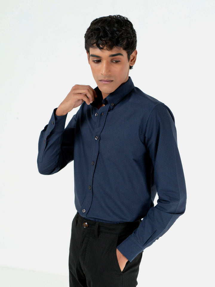 Navy Blue Oxford Button Down Shirt Brumano Pakistan