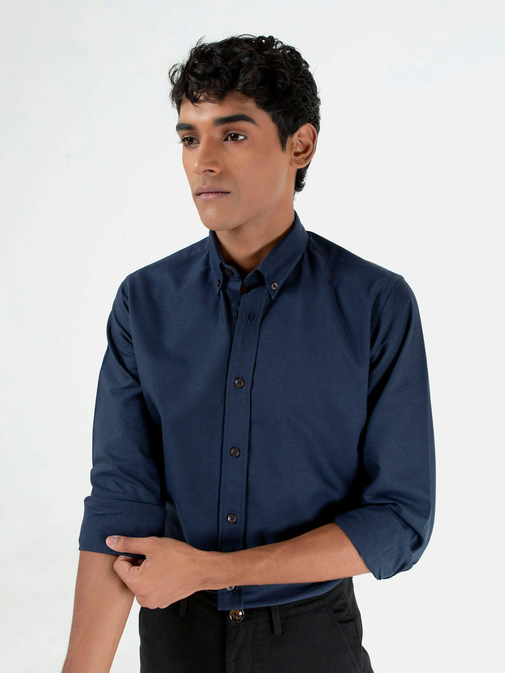 Navy Blue Oxford Button Down Shirt Brumano Pakistan