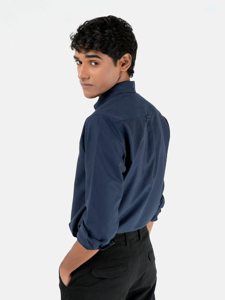 Navy Blue Oxford Button Down Shirt Brumano Pakistan