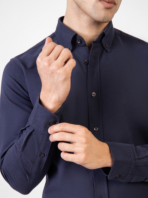 Navy Blue Oxford Button Down Shirt