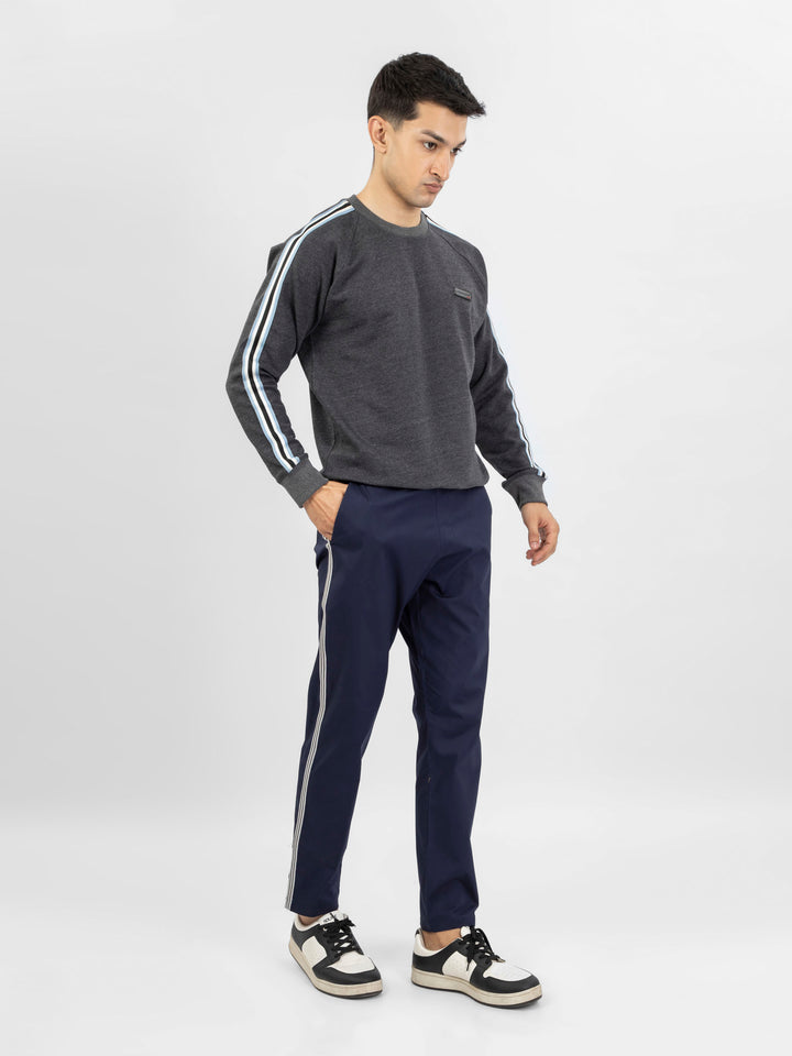 Navy Blue Pajama With Contrasting Detailing detail view — Brumano Pakistan