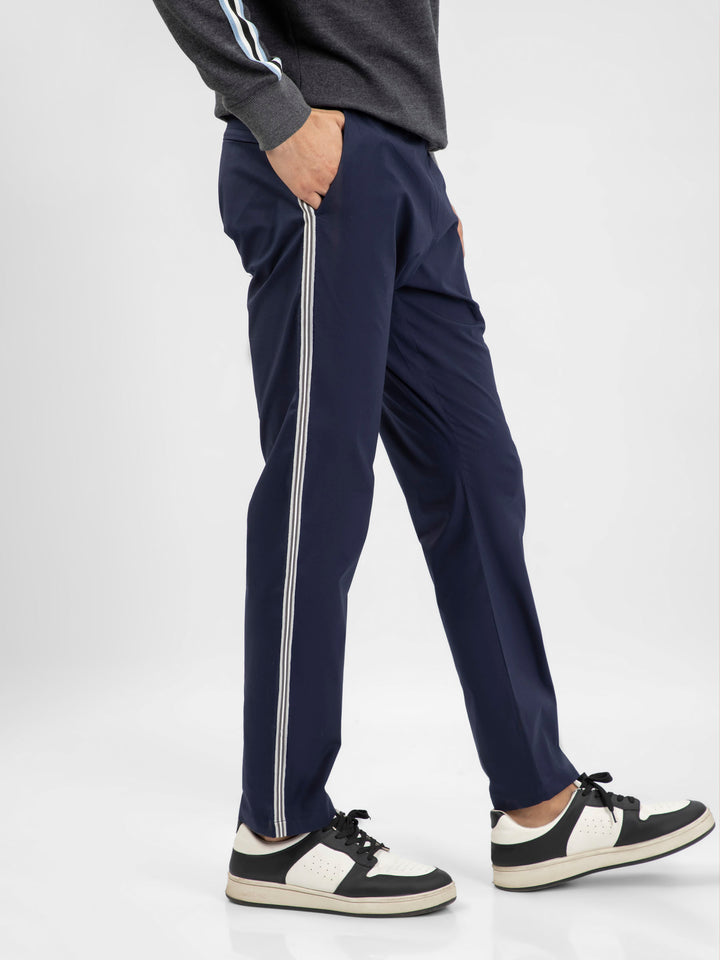 Navy Blue Pajama With Contrasting Detailing flat lay — Brumano Pakistan
