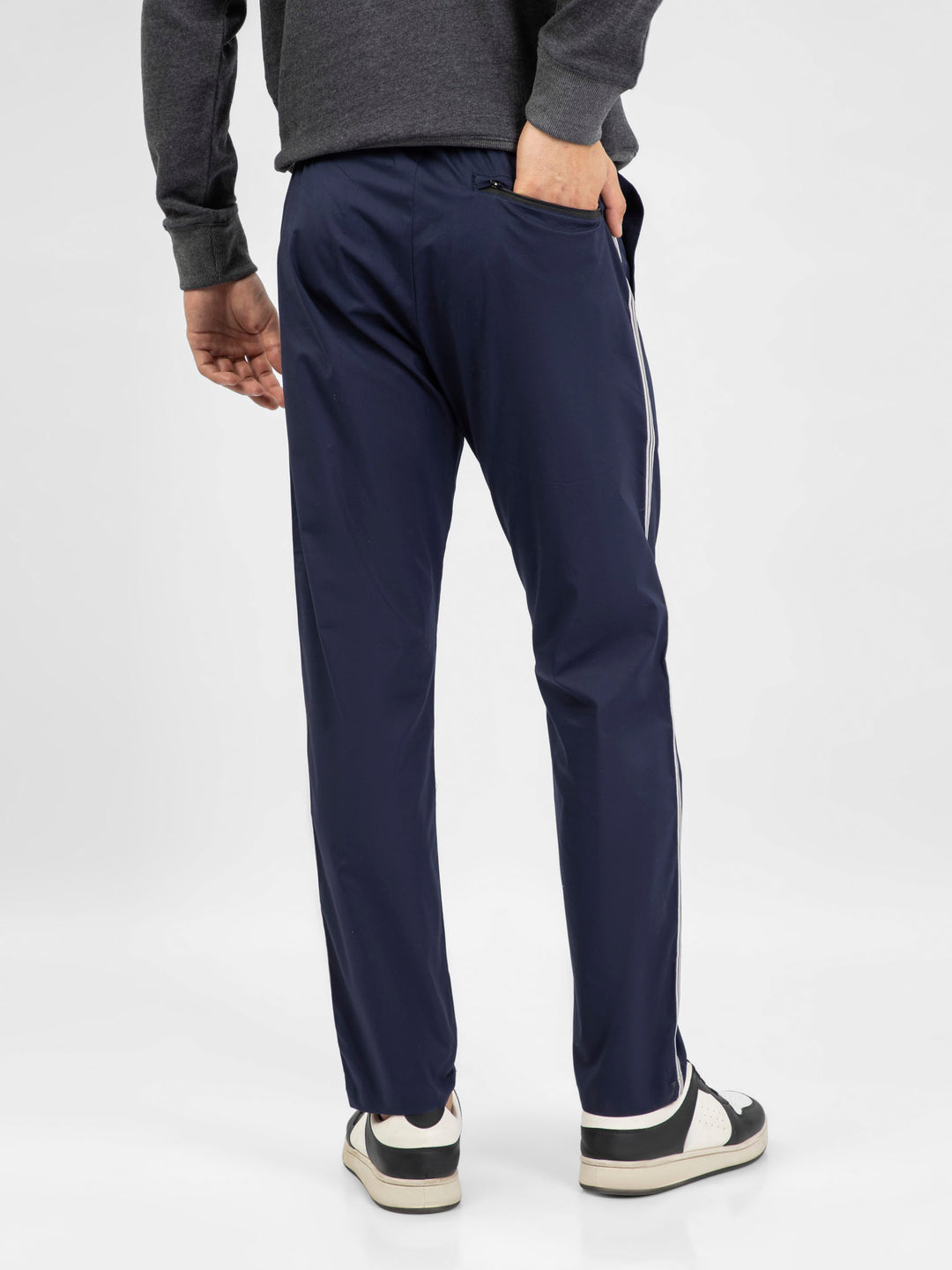 Navy Blue Pajama With Contrasting Detailing view 6 — Brumano Pakistan