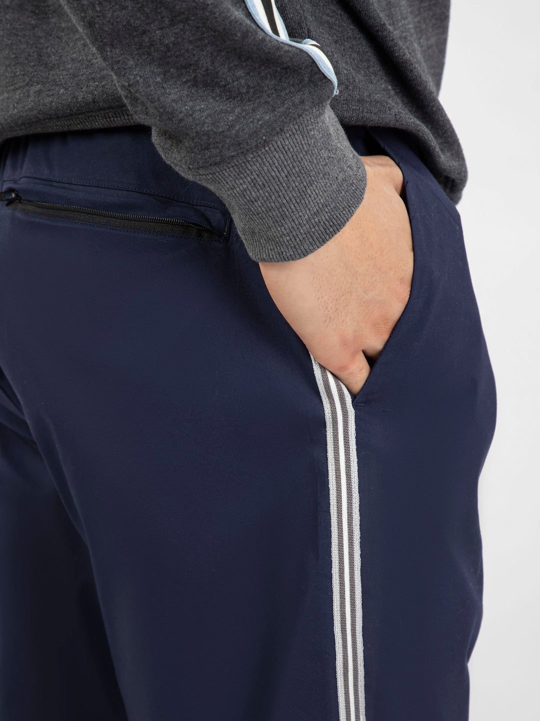Man wearing navy blue pajama with contrasting detailing — Brumano Pakistan