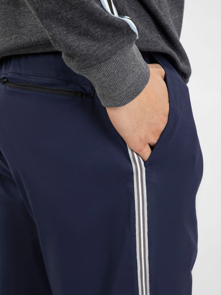 Man wearing navy blue pajama with contrasting detailing — Brumano Pakistan