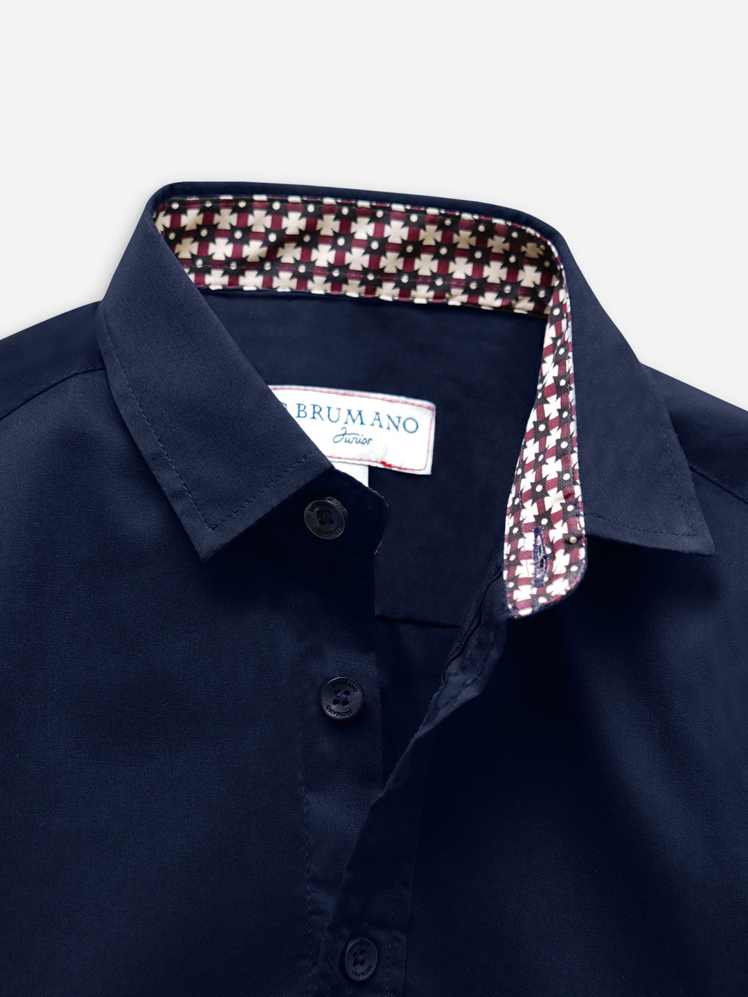 Navy Blue Satin Formal Shirt - Junior