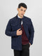 Navy Blue Sporty Quilted Long Coat Jacket