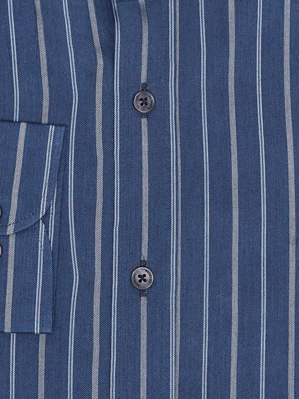 Navy Blue Striped Button Down Shirt