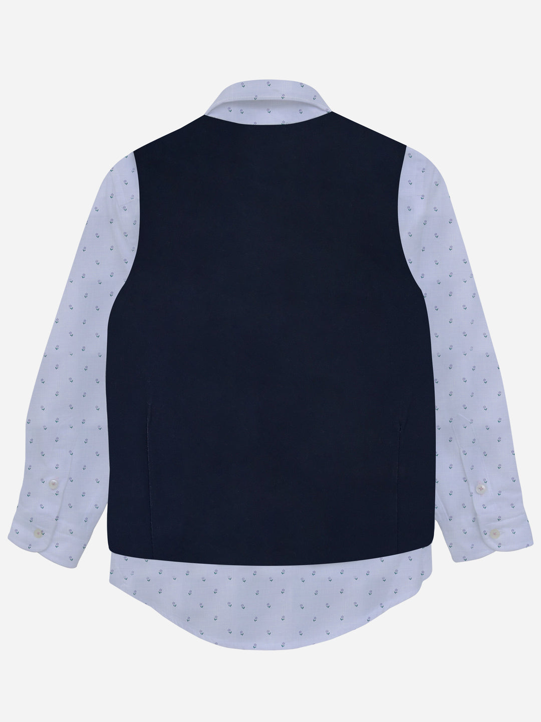 Navy Blue Suit Vest With Printed Bow Brumano Pakistan