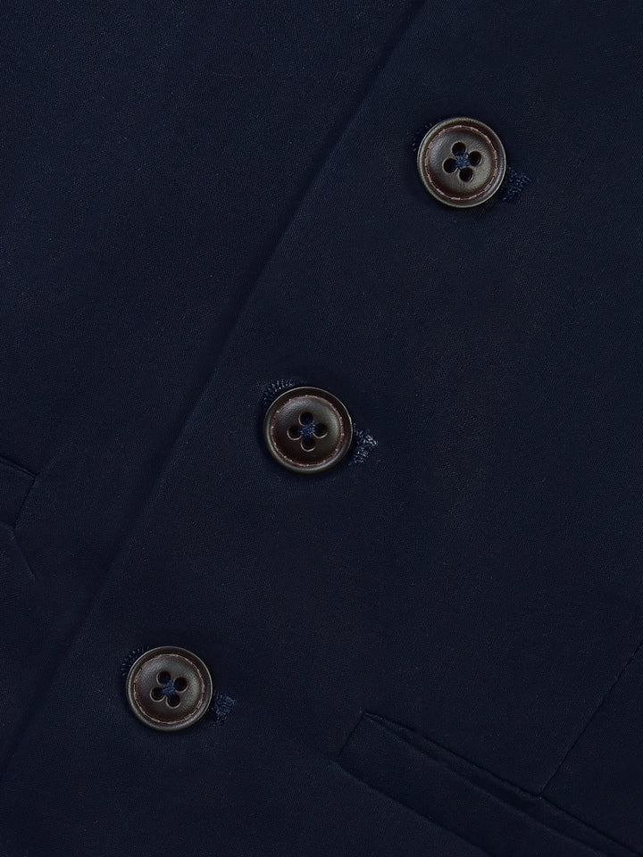 Navy Blue Suit Vest With Printed Bow Brumano Pakistan